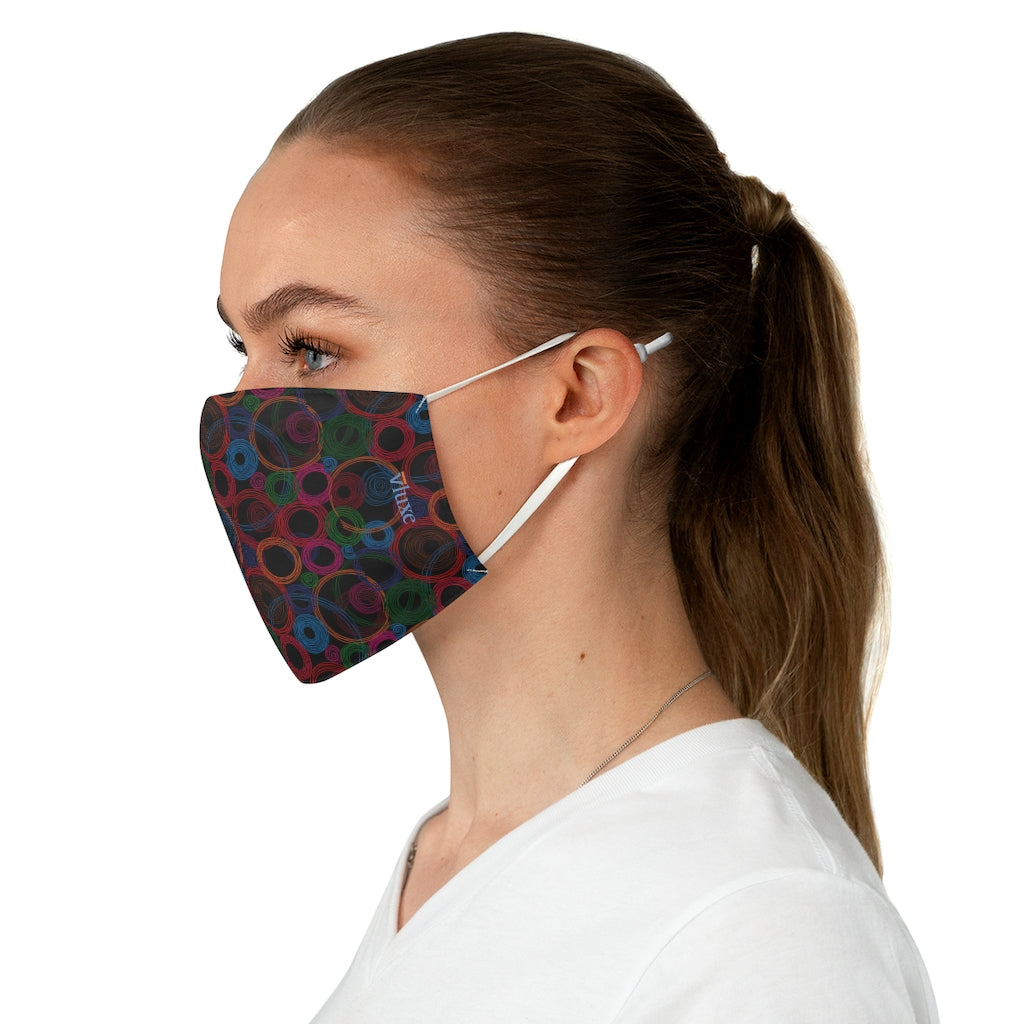 Spinning Planets Black Double Layer Fabric Face Mask from Vluxe by Lucky Nahum