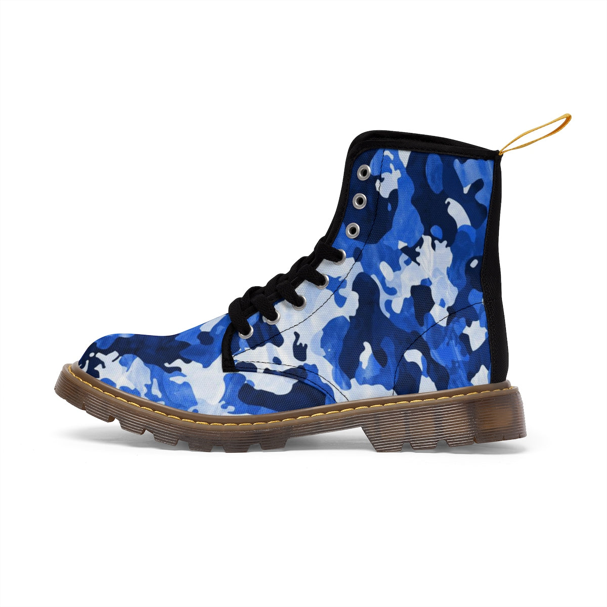 Camo Blue Men's Canvas Boots