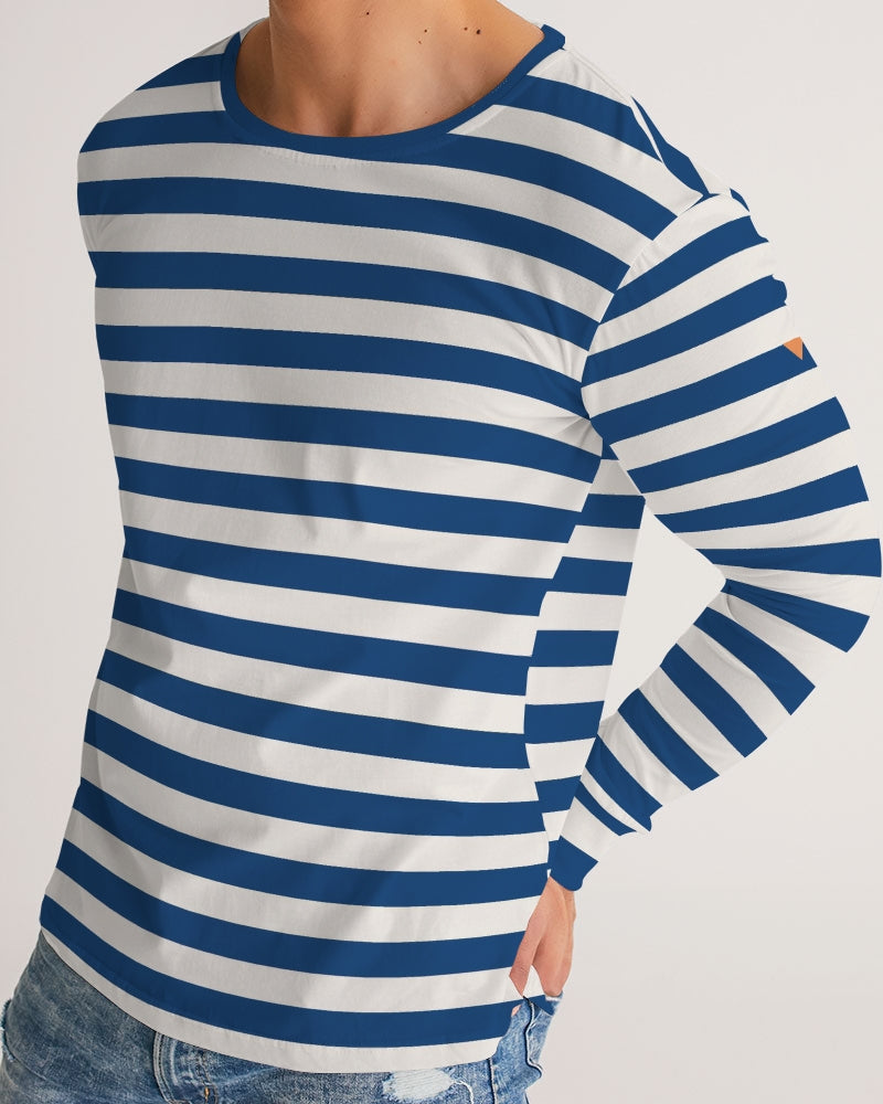 Classic Vluxe Navy Stripe Men's Long Sleeve Tee