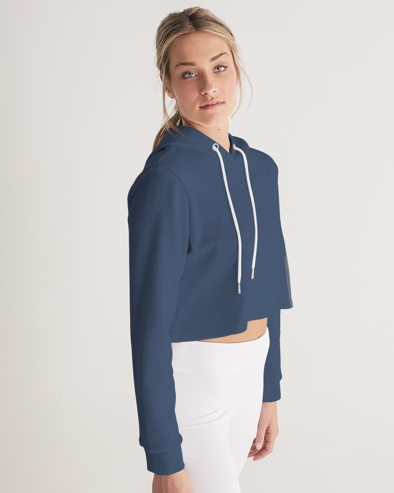 Forever Blue Peacock Women's Cropped Hoodie