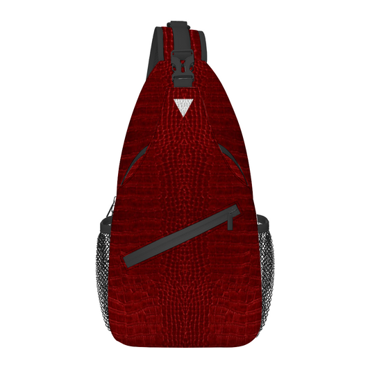 Croco Red Unisex Cross-body Bag Lightweight Fashion Messenger Bag | Always Get Lucky