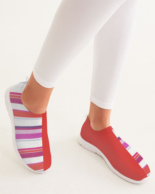 Split Personality Stripe Red Women's Slip-On Flyknit Shoe
