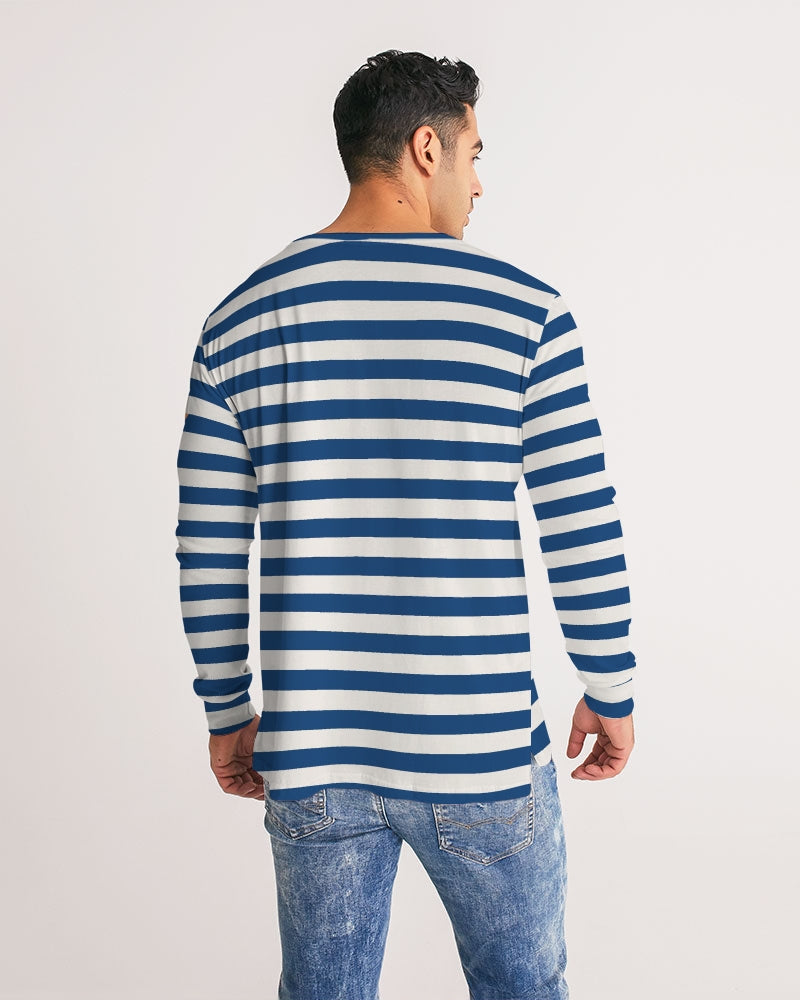 Classic Vluxe Navy Stripe Men's Long Sleeve Tee