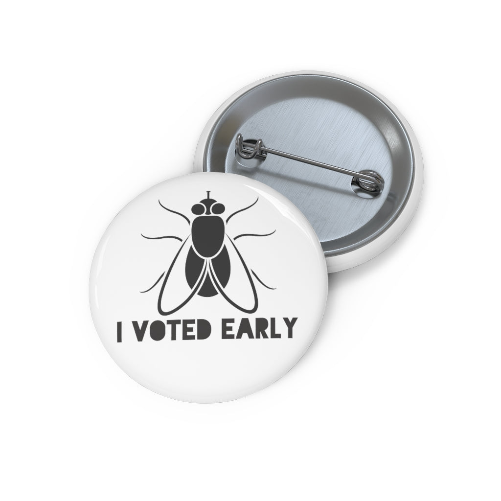 I Voted Early White Custom Pin Buttons