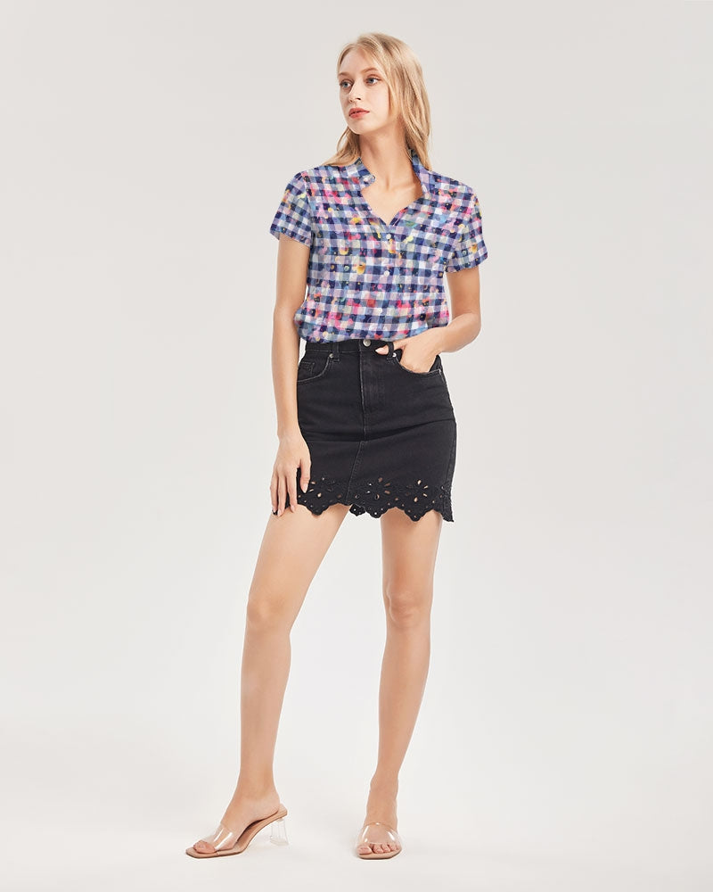 Style Explosion Women's Short Sleeve Button Up | Always Get Lucky