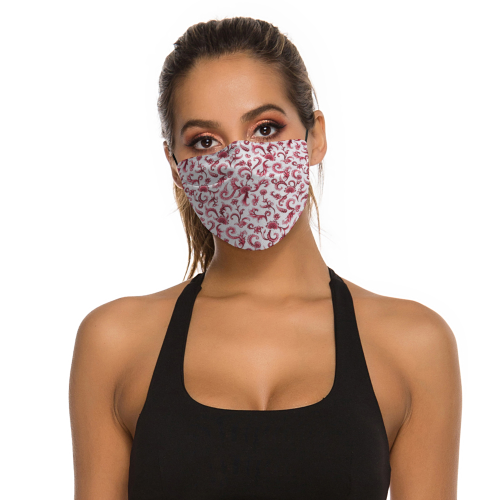 Tapestry Red Customizable Face Cover with Filter Element for Adults from Vluxe by Lucky Nahum