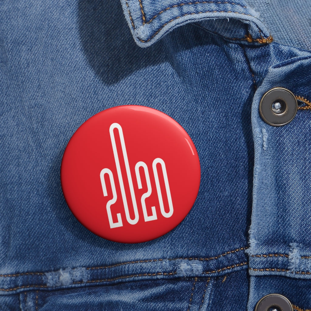 Year 2020 Red Custom Pin Buttons