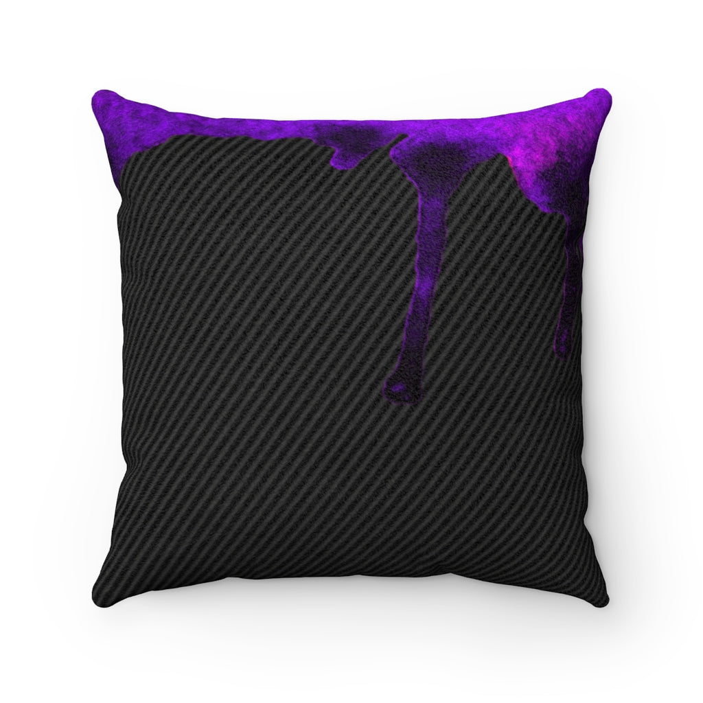Dripped Grape Candy Faux Suede Square Pillow from Vluxe by Lucky Nahum