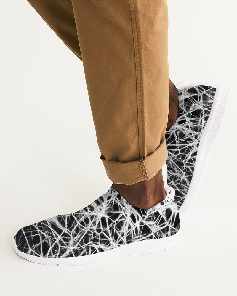 Wired White on Black Men's Slip-On Flyknit Shoe