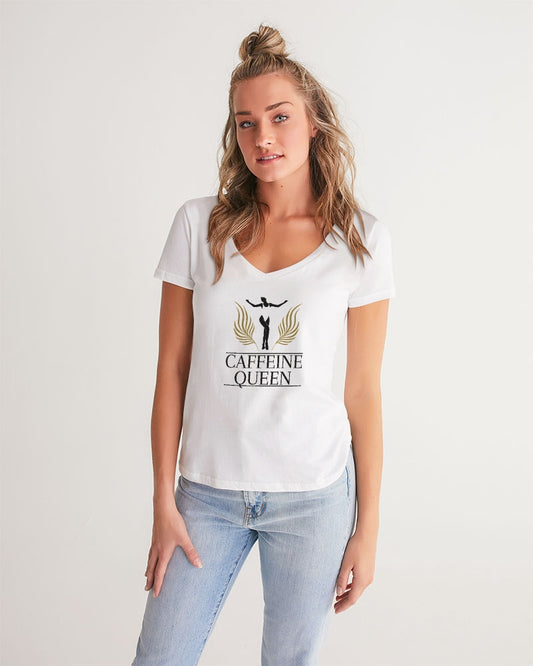 Caffeine Queen Cloud Women's V-Neck Tee