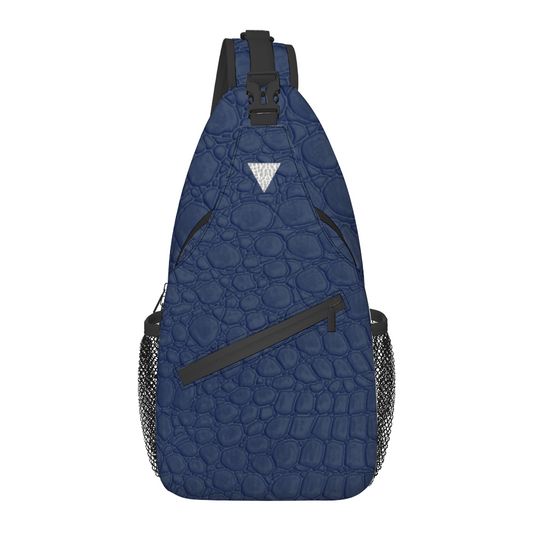 Croco Navy Unisex Cross-body Bag Lightweight Fashion Messenger Bag | Always Get Lucky