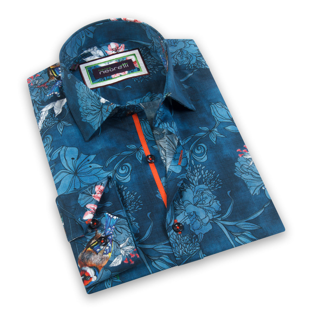 Juan Platinum Long Sleeve Overprint Button Up Shirt
