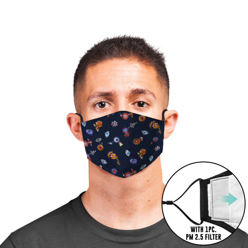 Springtime Navy Custom Adjustable Filtered Face Mask