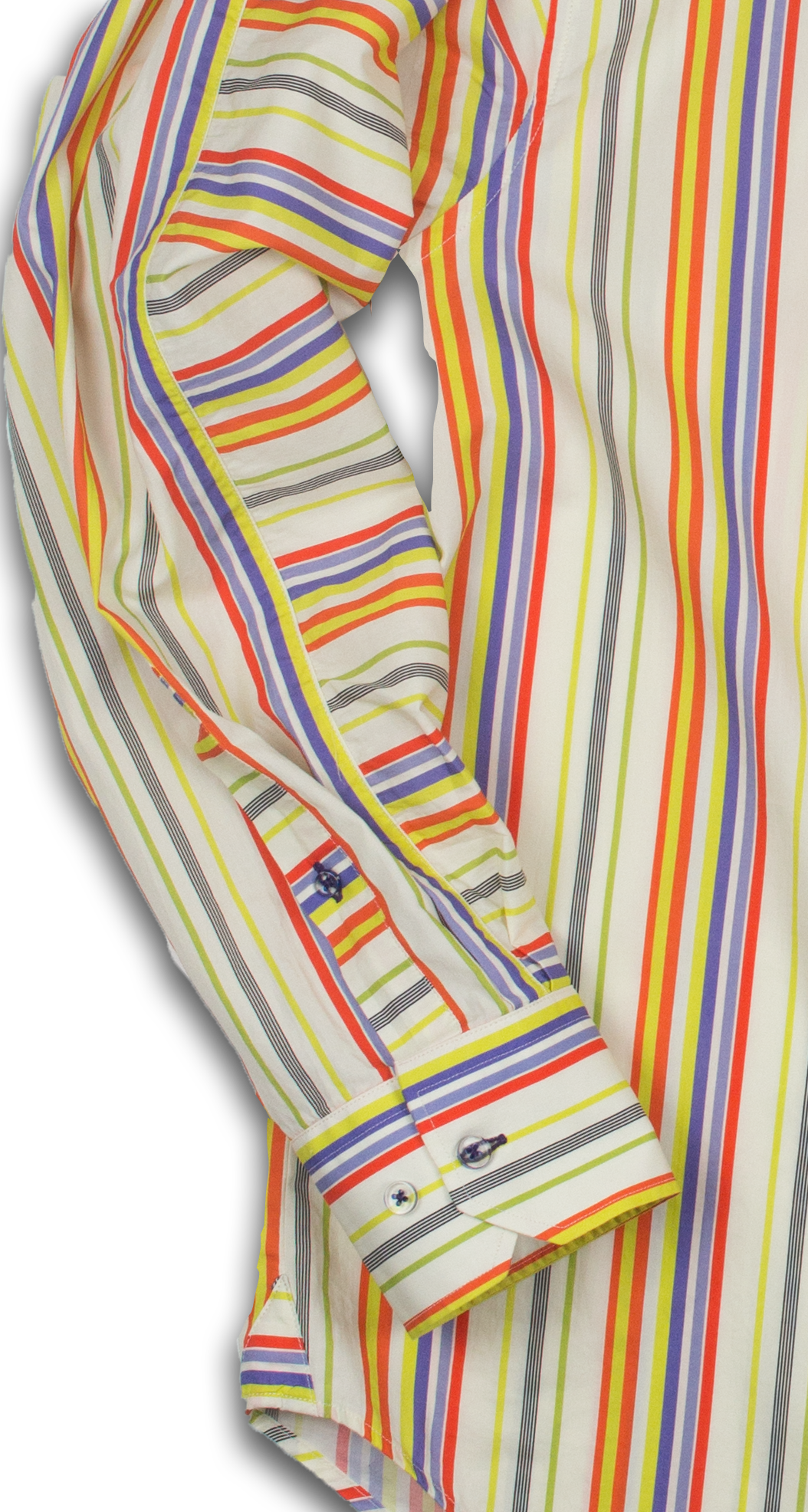 Split Directional Multi Stripe Button Up Shirt
