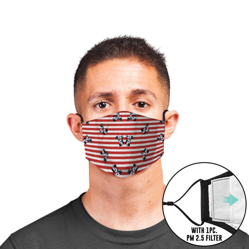 Vespa Red Custom Adjustable Filtered Face Mask