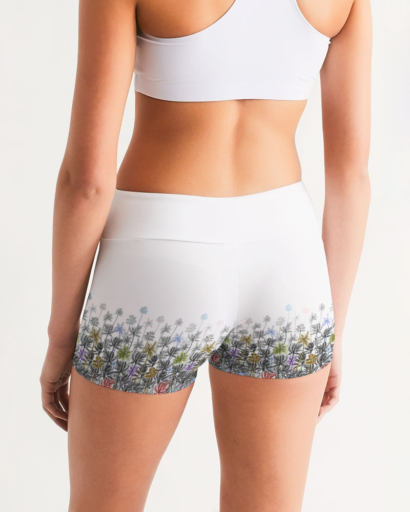 Tropical Winds Women's Mid-Rise Yoga Shorts | Always Get Lucky