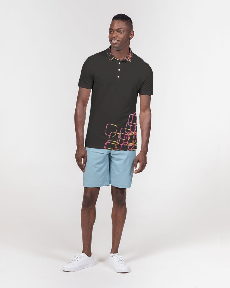 Palm Springs Soft Black Men's Slim Fit Short Sleeve Polo