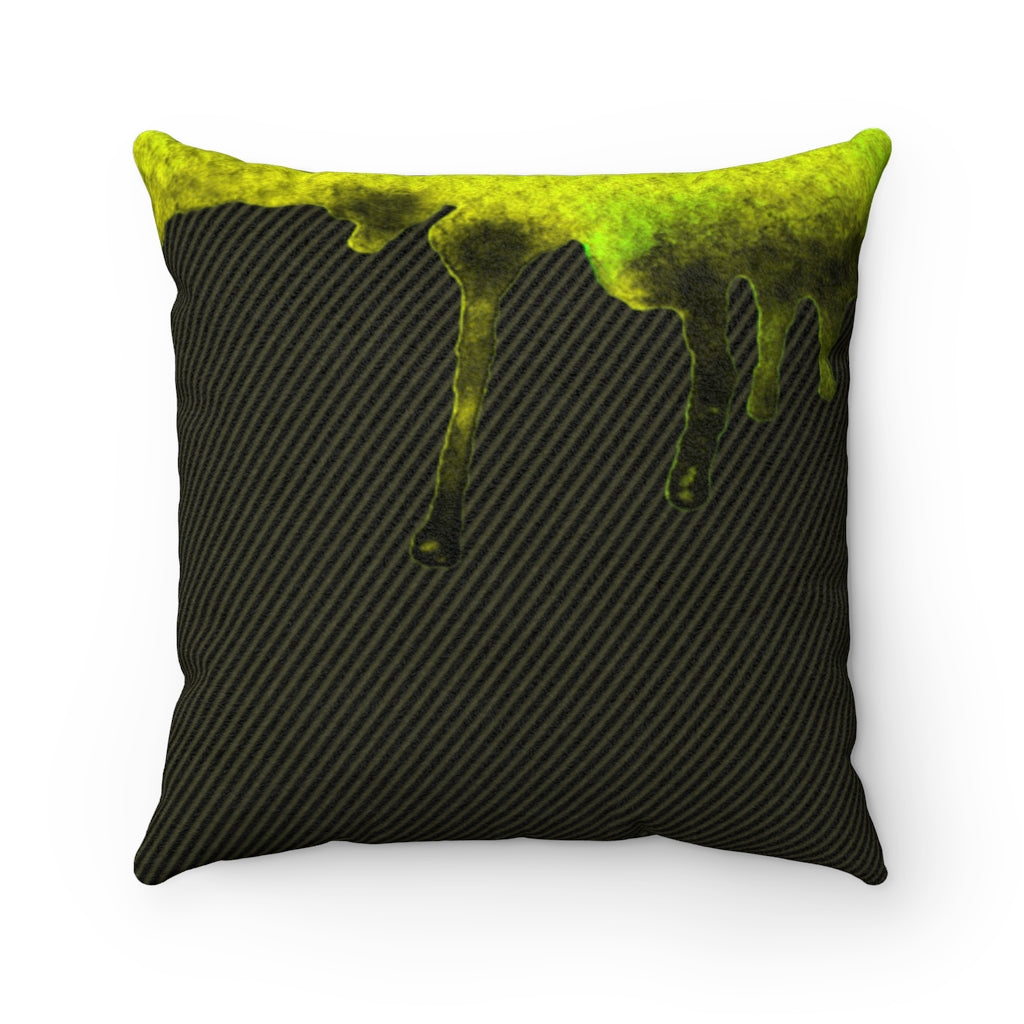 Dripped Moss Faux Suede Square Pillow from Vluxe by Lucky Nahum