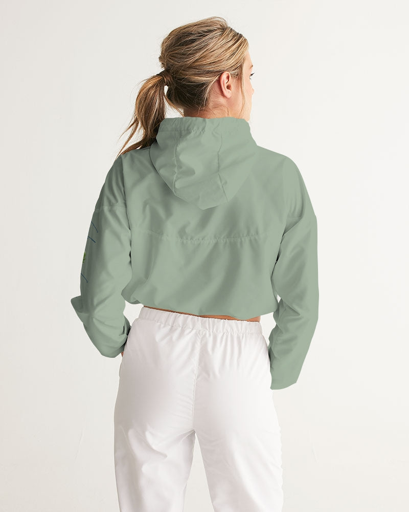 Signature Lucky Lime Sage Women's Cropped Windbreaker