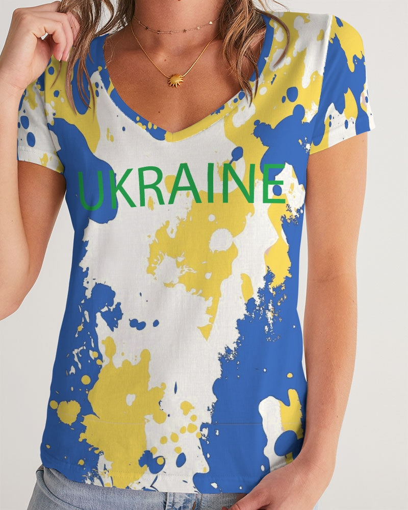 Ukrainaflage Women's V-Neck Tee