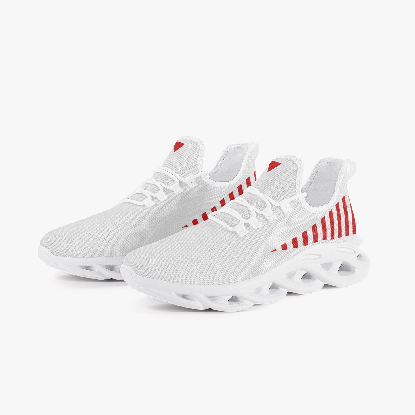 Vluxe Bounce Mesh Knit Sneakers - White/Red