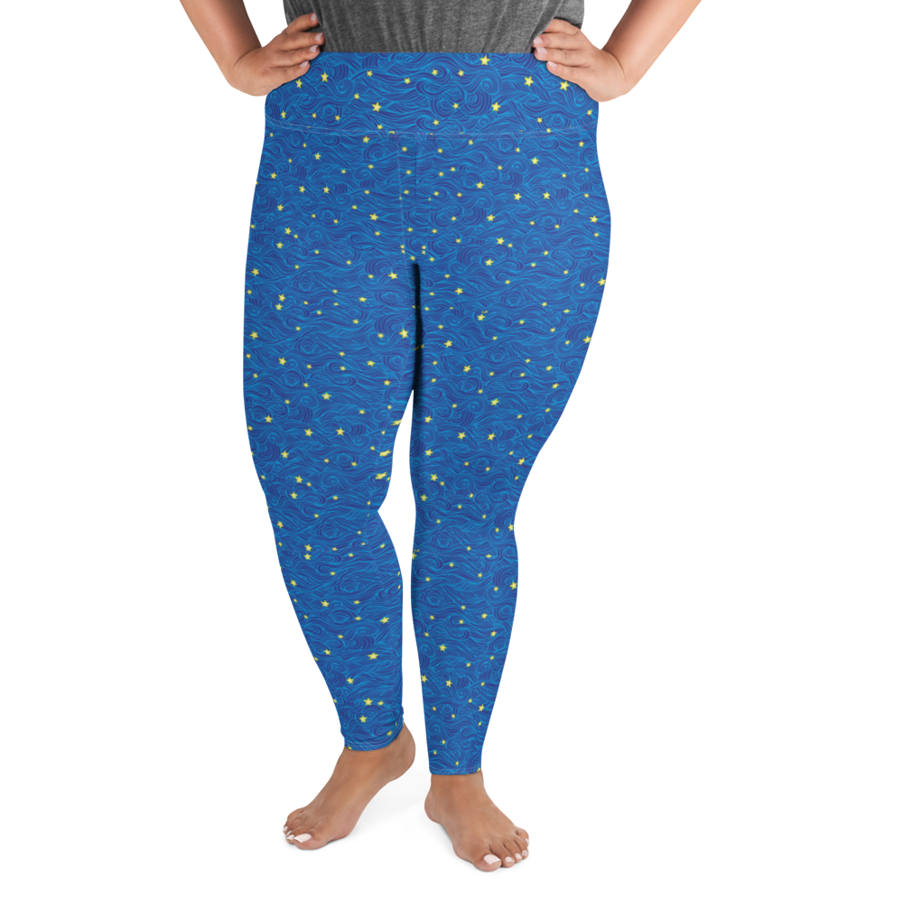 Starry Night All-Over Print Plus Size Leggings