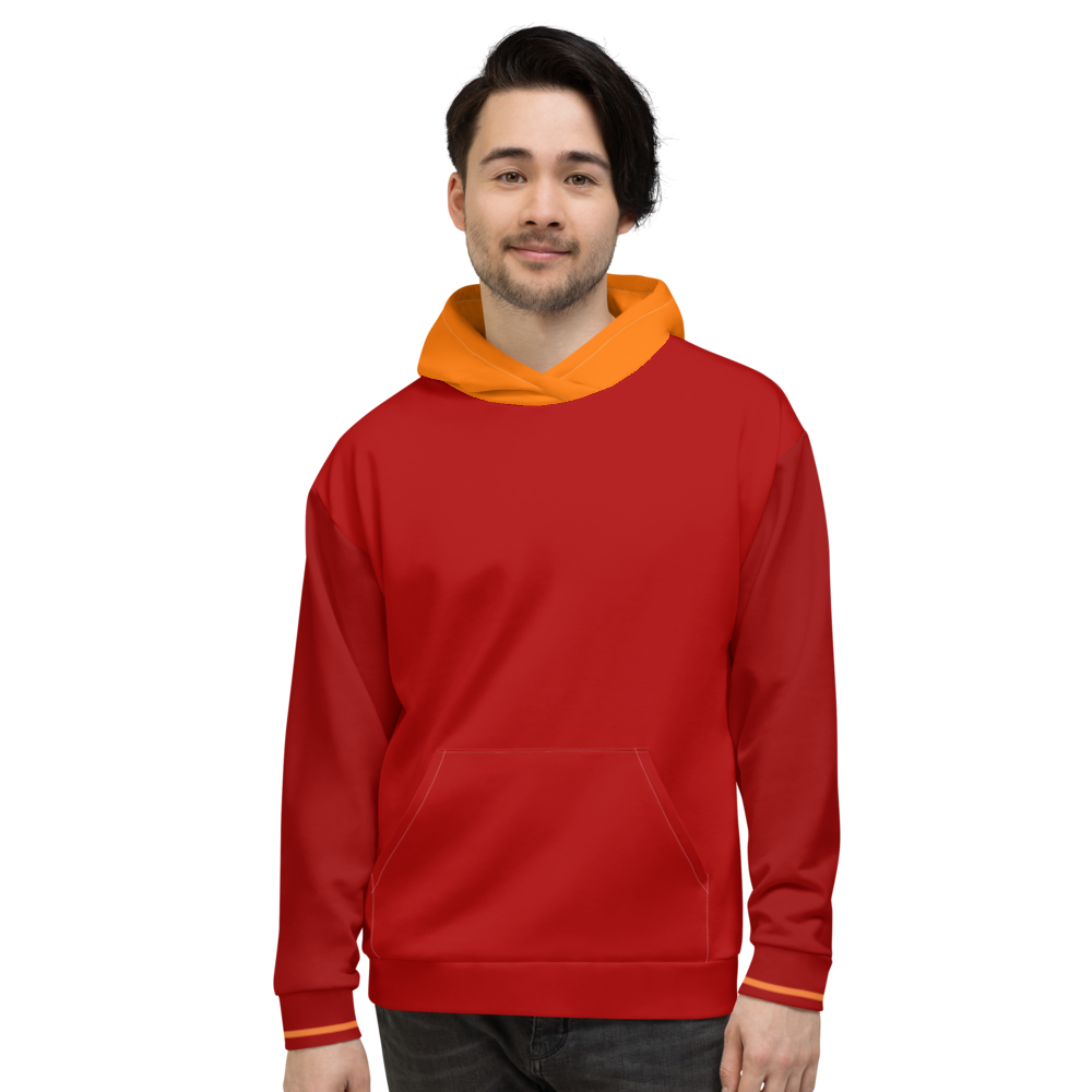 Split Red Unisex Hoodie from Vluxe by Lucky Nahum