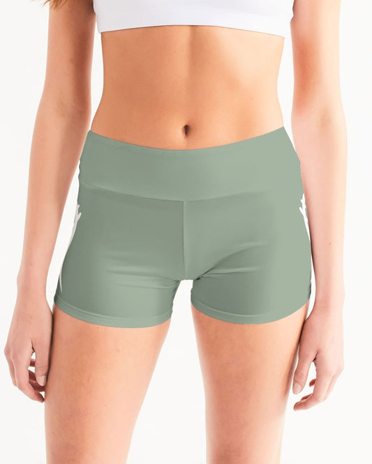 Signature Lucky Lime Sage Women's Mid-Rise Yoga Shorts