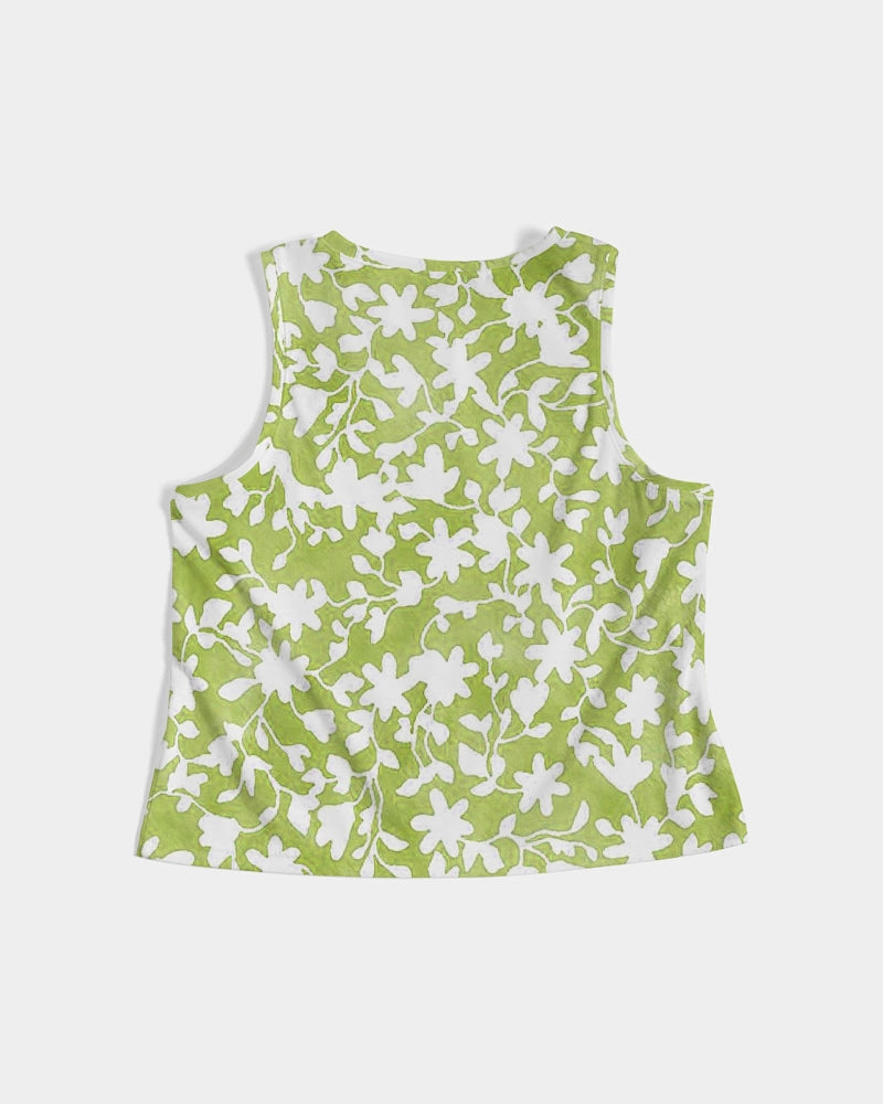 Camo Flower Grass Women's Cropped Tank