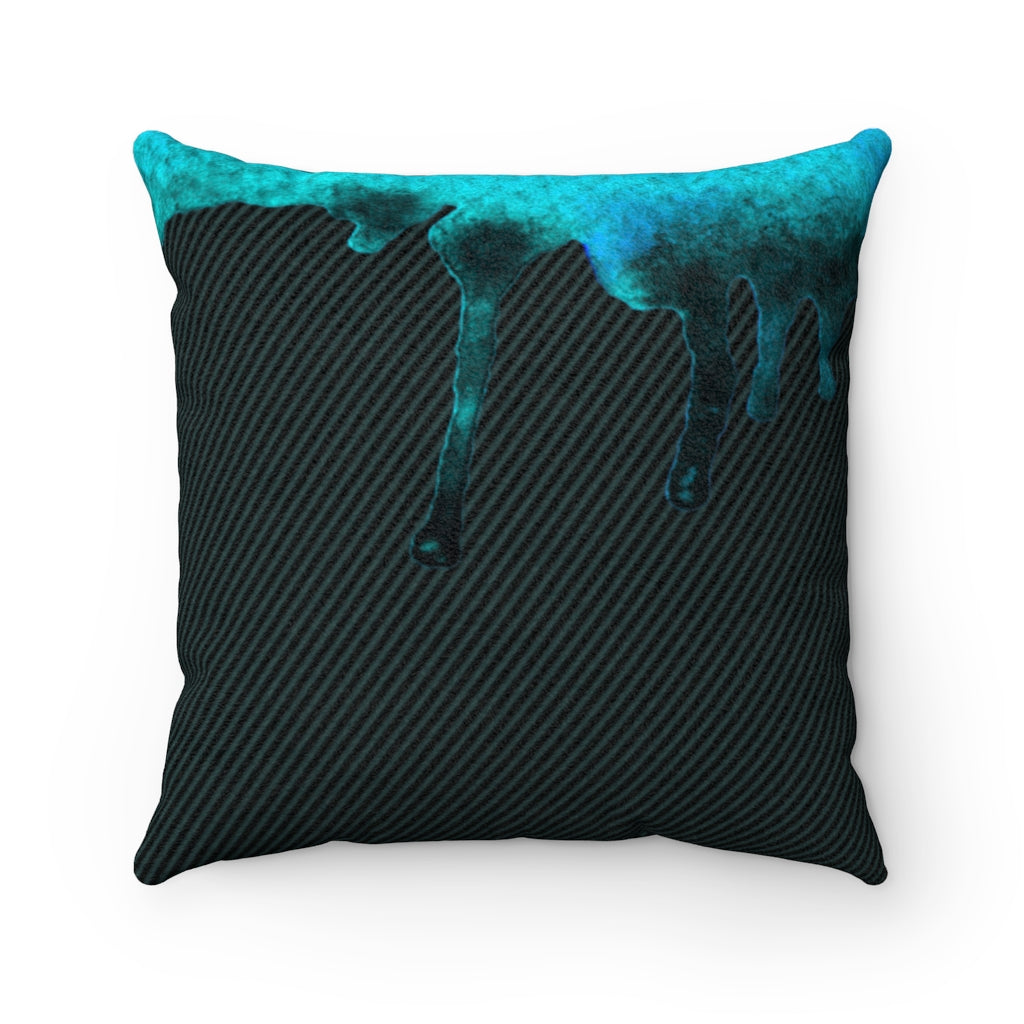 Dripped Marine Faux Suede Square Pillow from Vluxe by Lucky Nahum