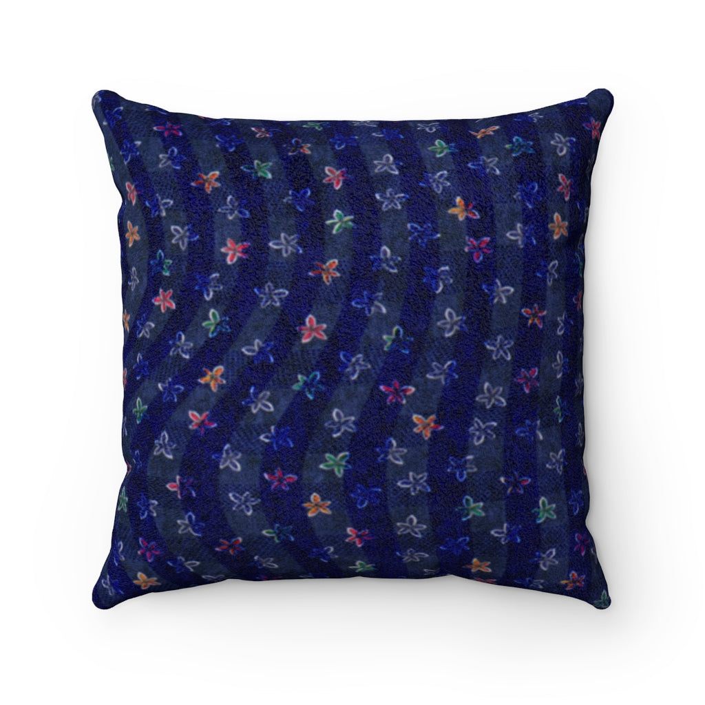 Flower Bed Faux Suede Square Pillow