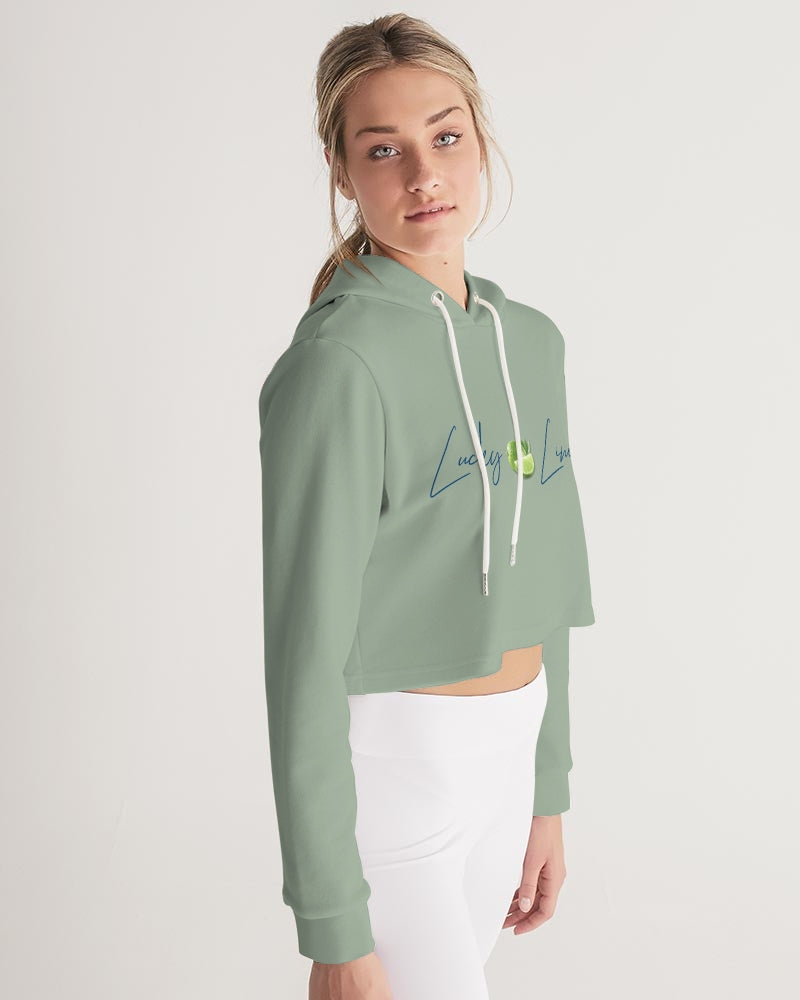 Signature Lucky Lime Sage Women's Cropped Hoodie