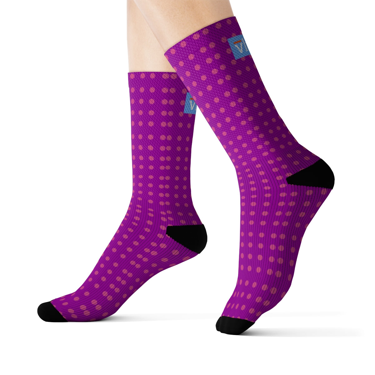 Vluxe DaDot Hot Pink Purple Socks