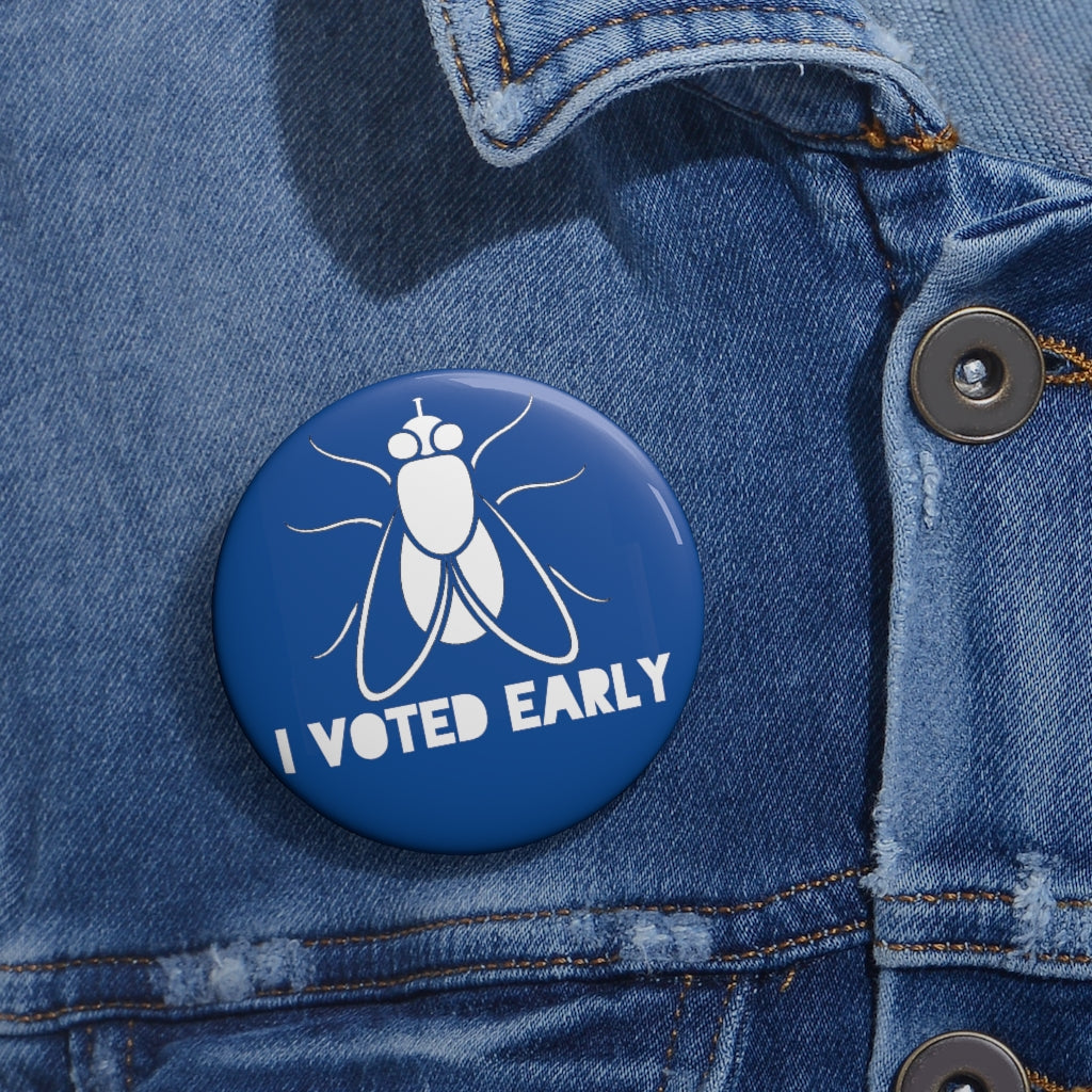 I Voted Early Blue Custom Pin Buttons