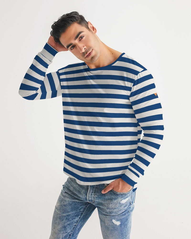 Classic Vluxe Navy Stripe Men's Long Sleeve Tee