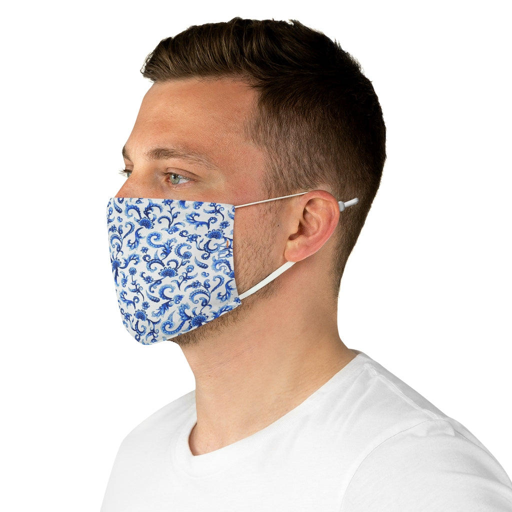 Tapestry Blue Double Layer Fabric Face Mask from Vluxe by Lucky Nahum