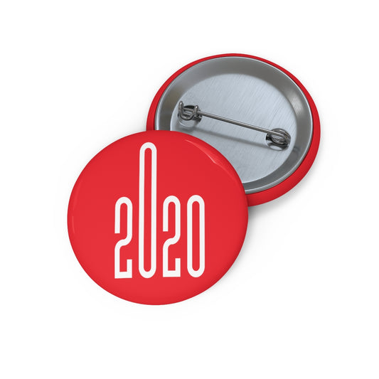 Year 2020 Red Custom Pin Buttons