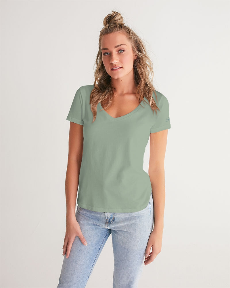 Signature Lucky Lime Sage Women's V-Neck Tee