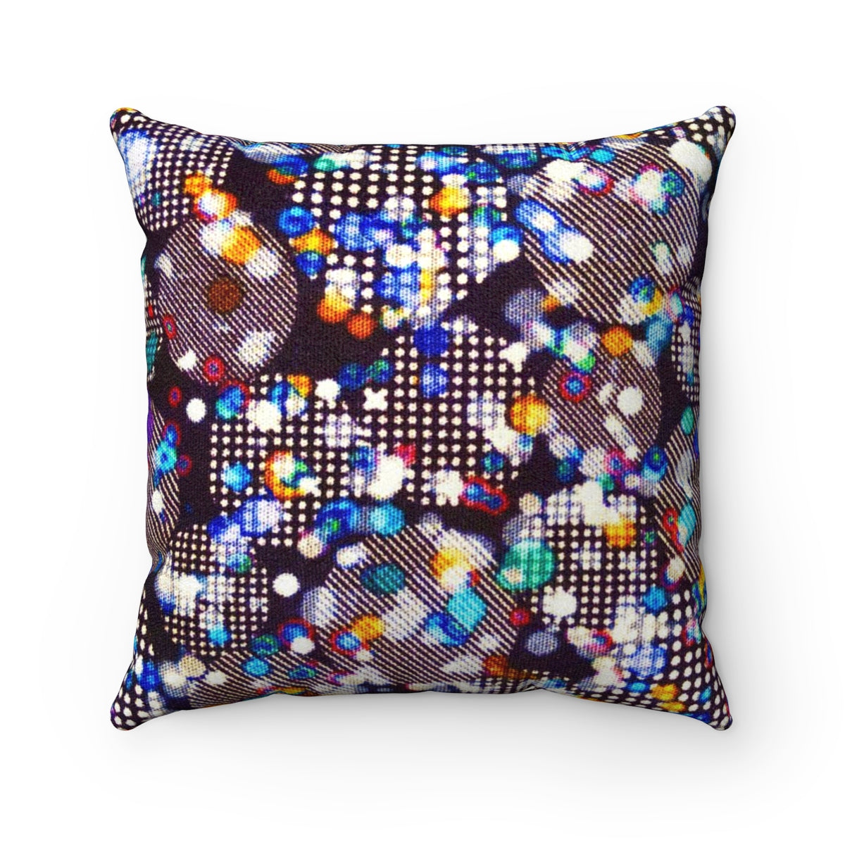 Party Lights Faux Suede Square Pillow from Vluxe by Lucky Nahum