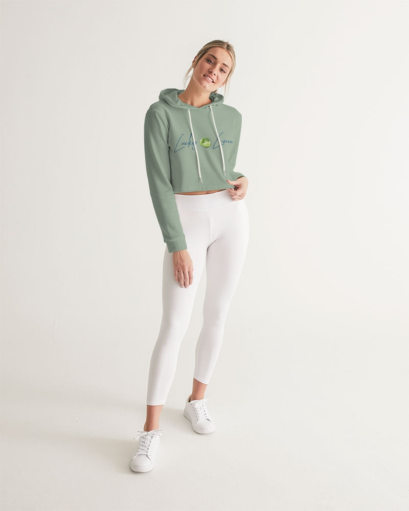 Signature Lucky Lime Sage Women's Cropped Hoodie