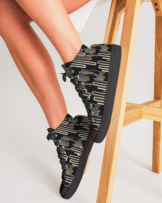 Stefano Women's Hightop Canvas Shoe - Black | Always Get Lucky