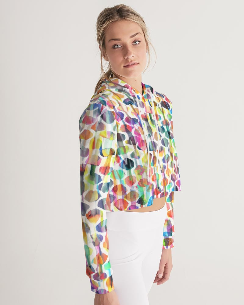 Vieste Women's All-Over Print Cropped Hoodie