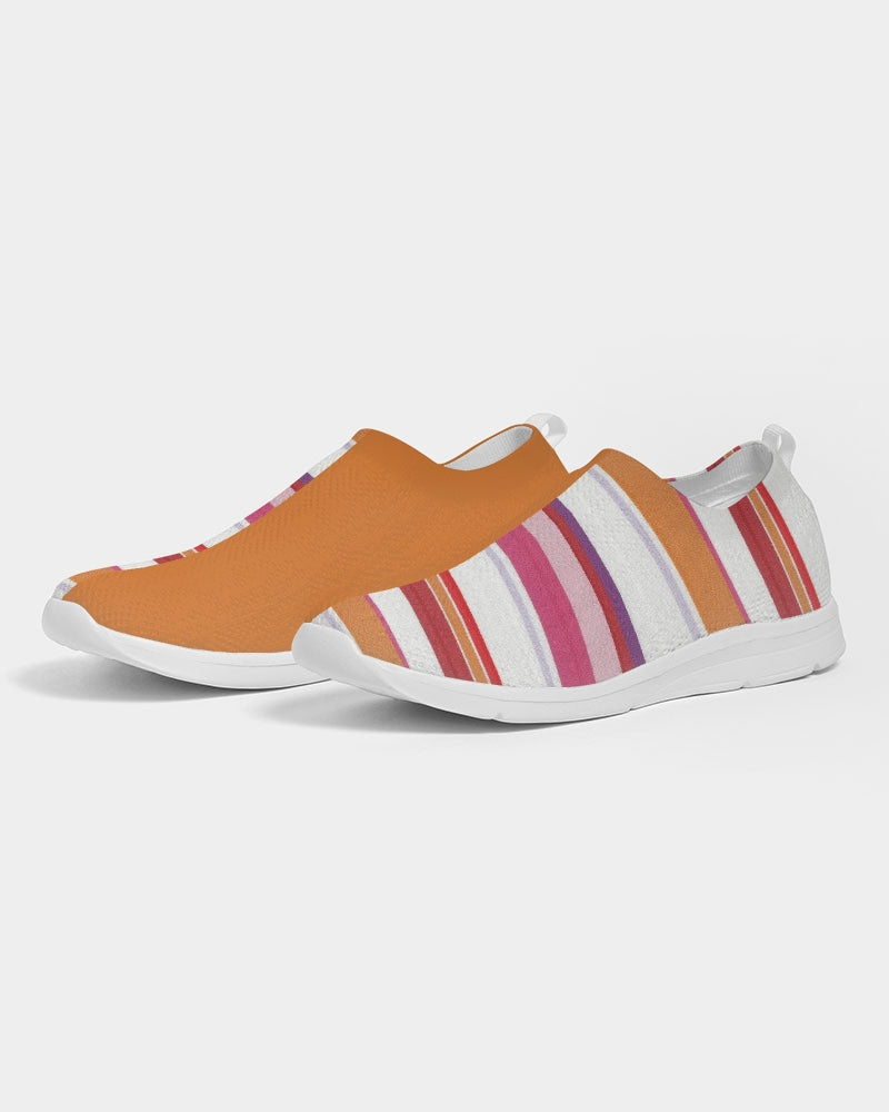 Split Personality Stripe Orange Women's Slip-On Flyknit Shoe