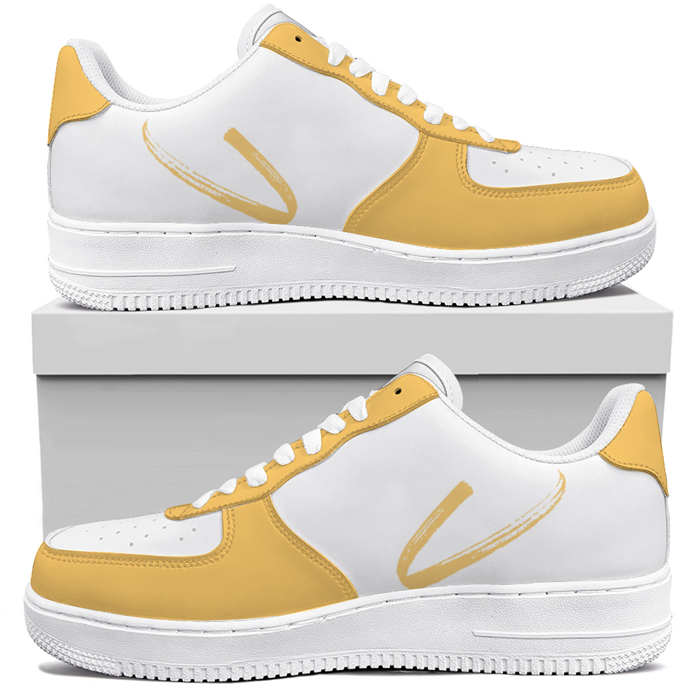 Vluxing White/Yellow Unisex Sneakers Leisure Sports Shoes | Always Get Lucky