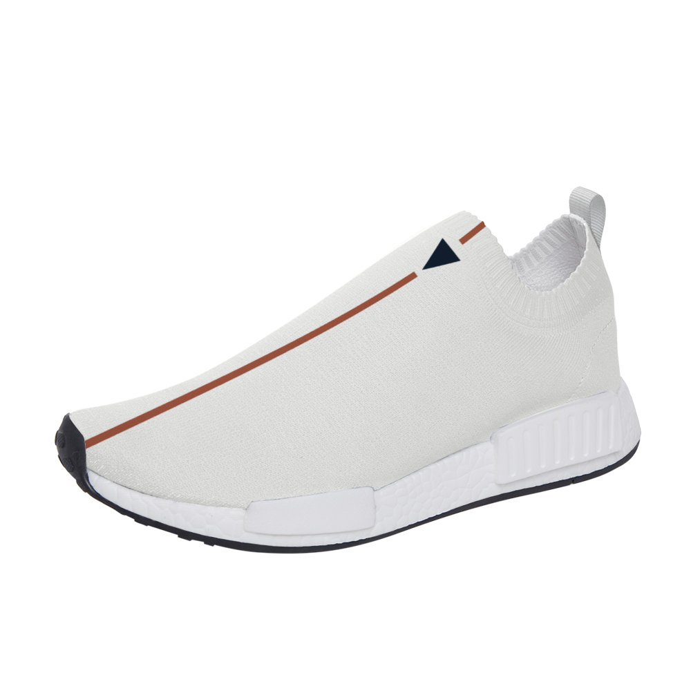 Split White-Red Unisex Slip On Walking Shoes Lightweight Sneakers from Vluxe by Lucky Nahum