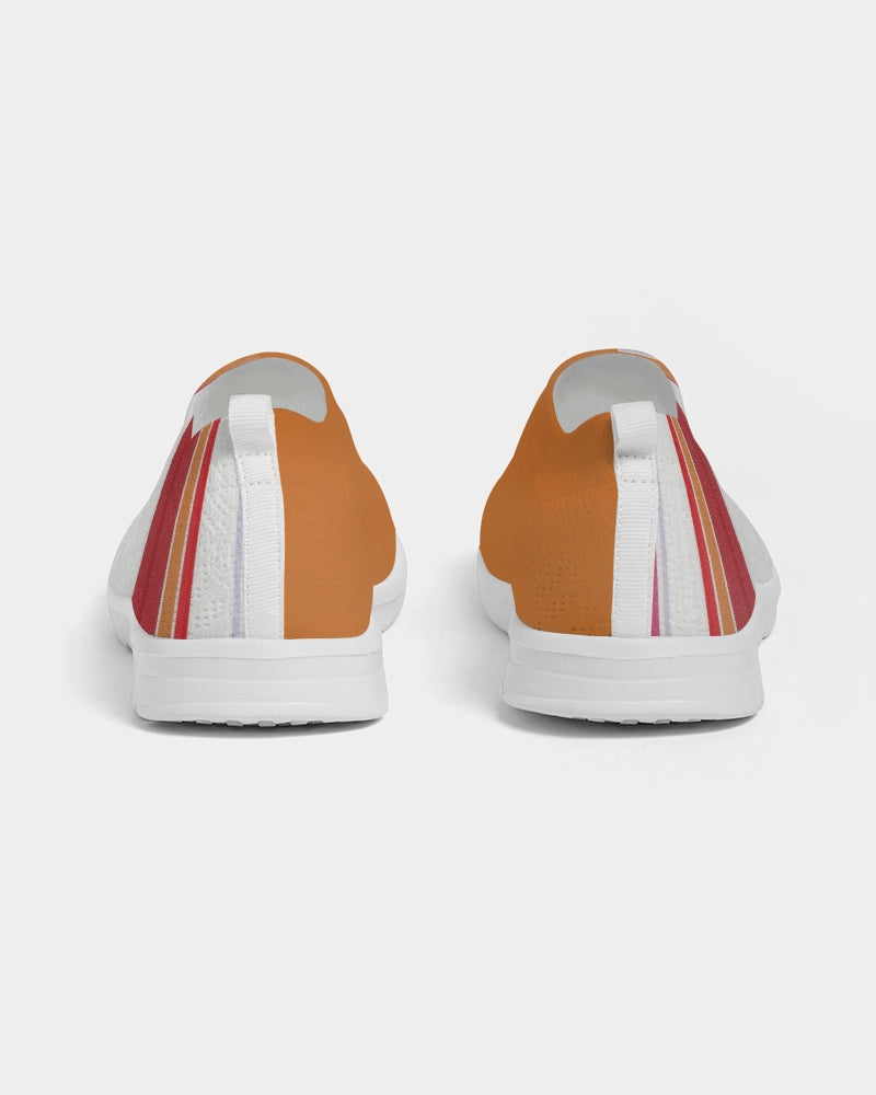 Split Personality Stripe Orange Men's Slip-On Flyknit Shoe