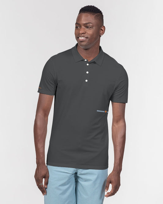 The Split Gray Men's Slim Fit Short Sleeve Polo