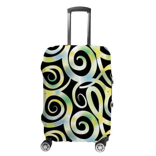 Navy Ribbons Luggage Case Cover