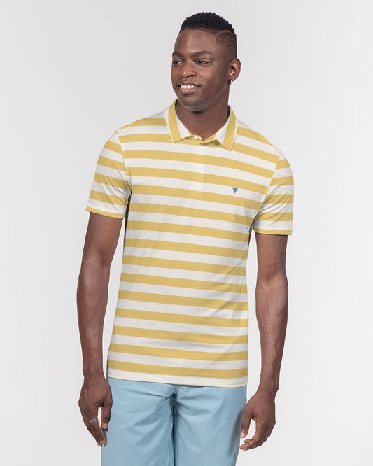 Classic Vluxe Yellow Stripe Men's Slim Fit Short Sleeve Polo