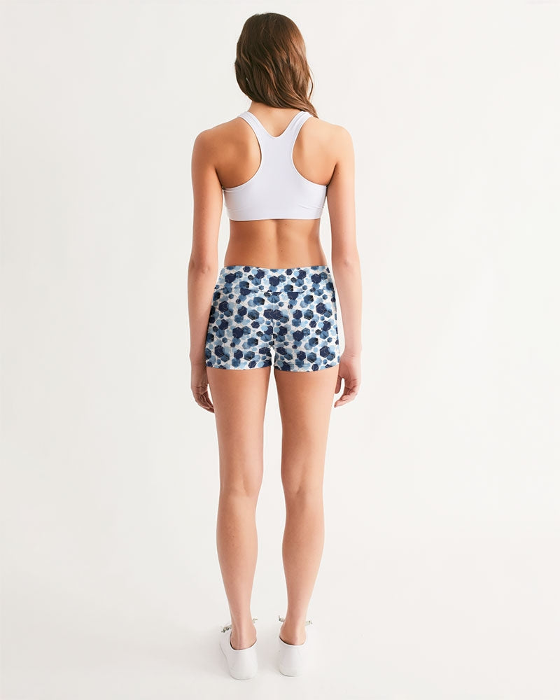 Night Diamonds Women's Mid-Rise Yoga Shorts | Always Get Lucky